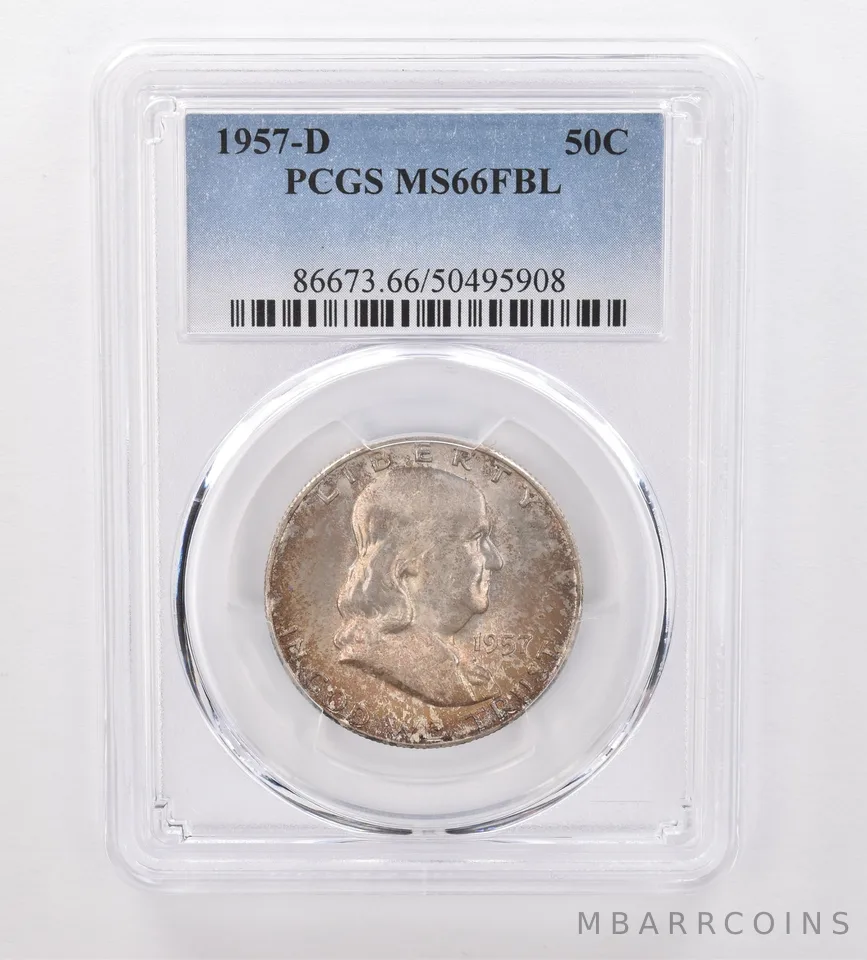 1957-D Franklin Half Dollar MS66 FBL PCGS Beautiful Tone *9966