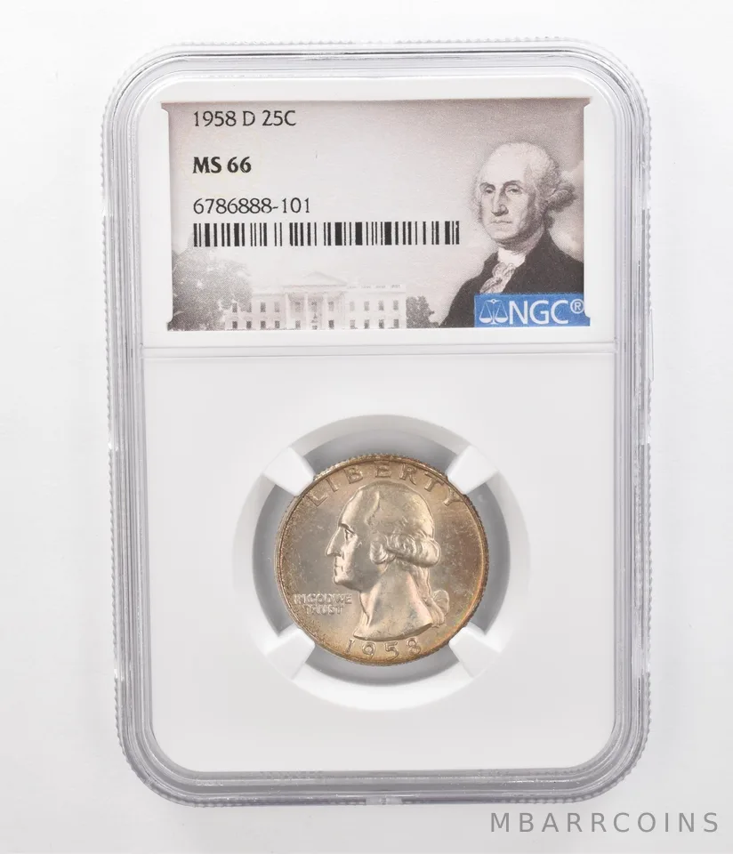 1958-D Washington Quarter MS66 NGC Beautiful Tone *2325