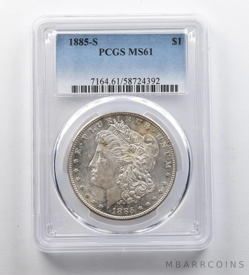 1885-S Morgan Silver Dollar MS61 PCGS *7712