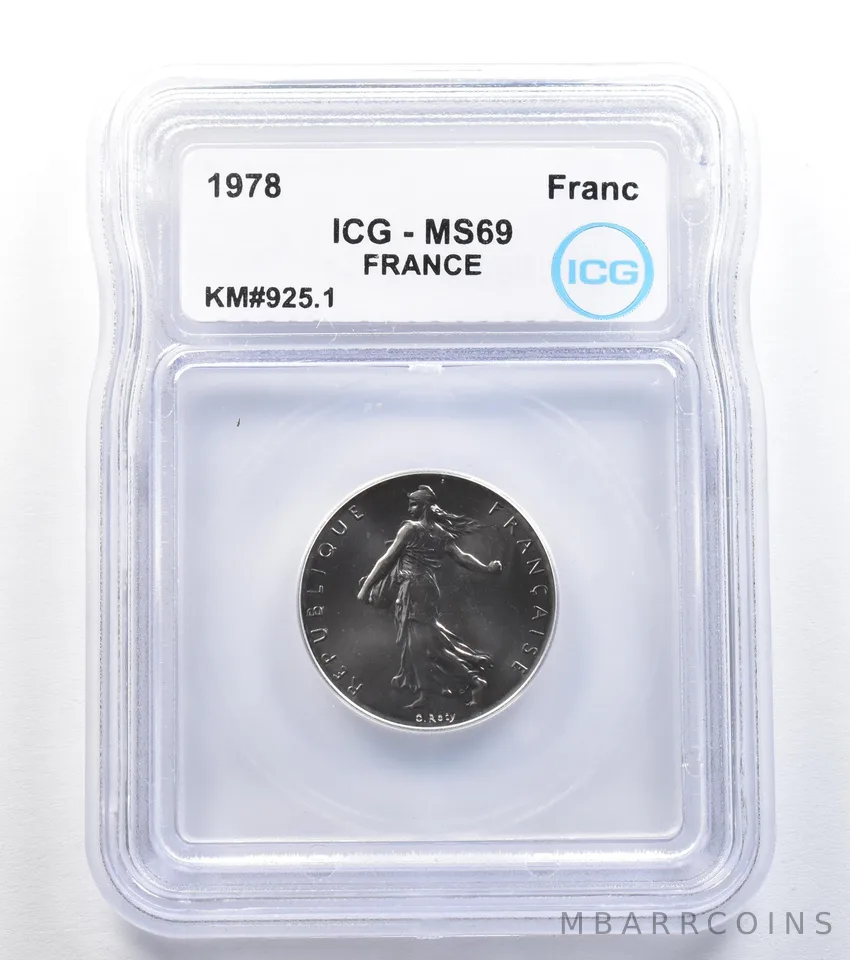 1978 France Franc KM#925.1 MS69 ICG a7935