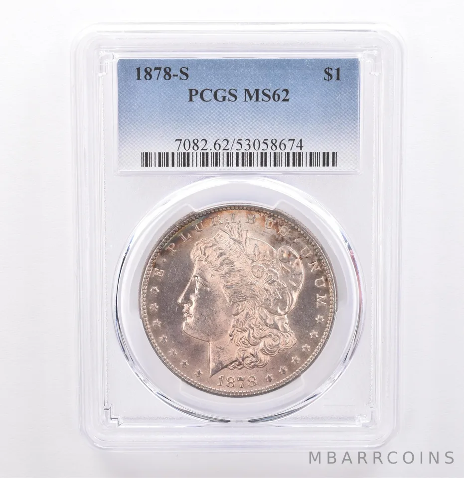 1878-S Morgan Silver Dollar MS62 PCGS Beautiful Tone *9292