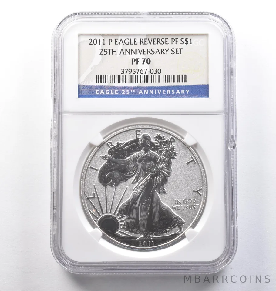 2011-P American Silver Eagle 25th Anniversary Set Reverse PF70 NGC *3877