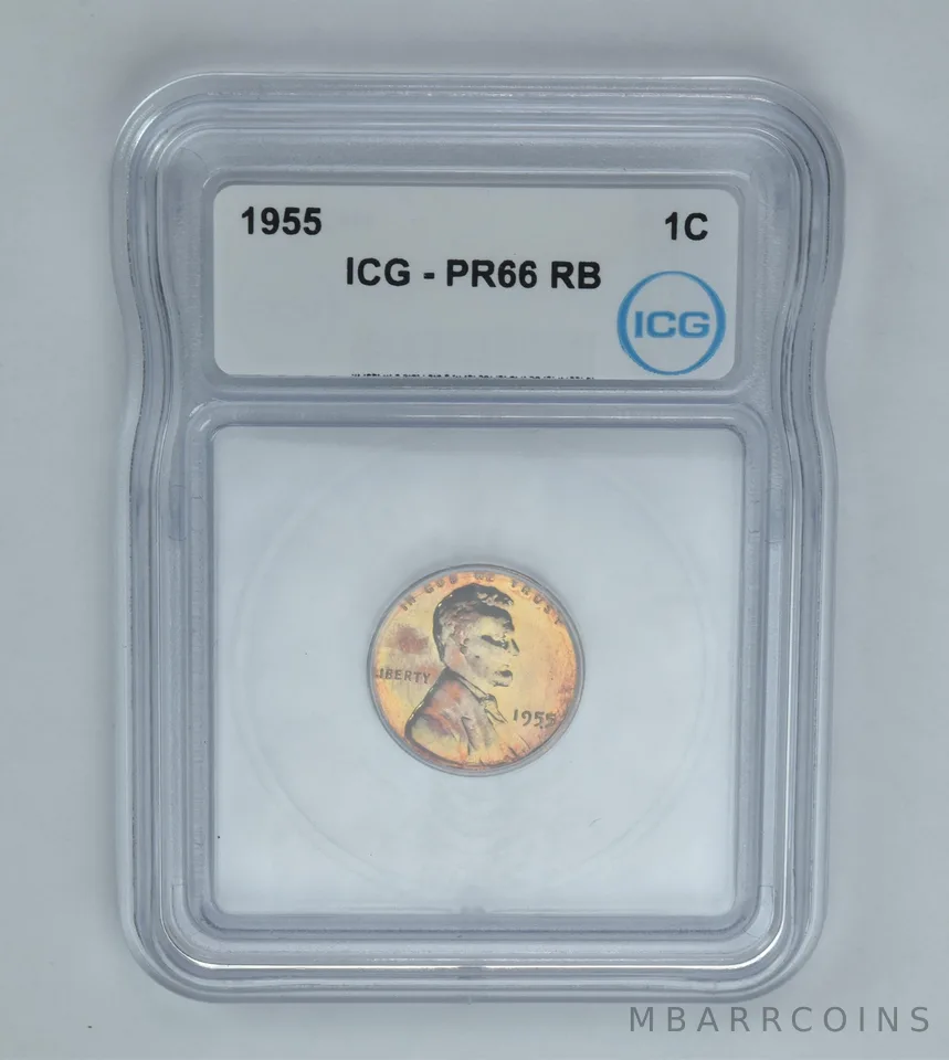 1955 Lincoln Wheat Cent PR66 RB ICG Beautiful Tone a0993