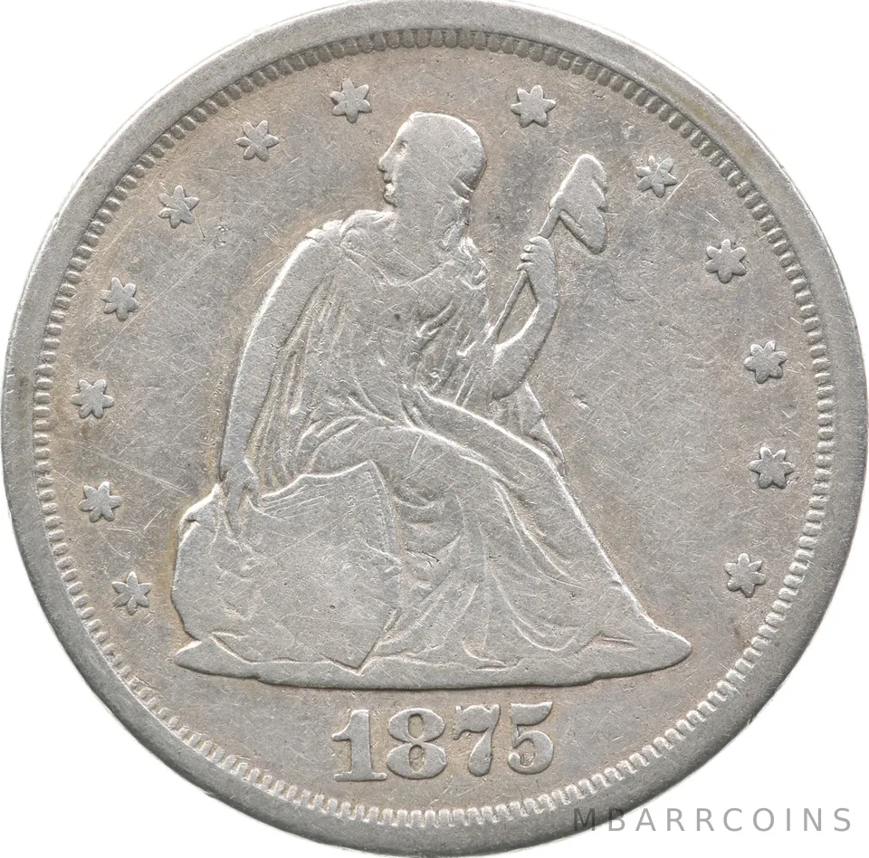 1875-S Seated Liberty Twenty Cent Piece a4389