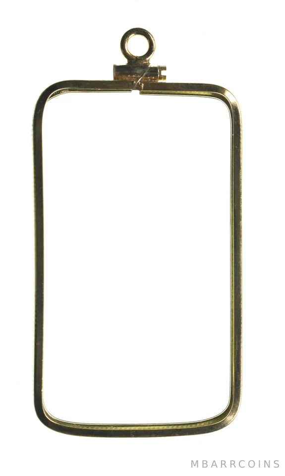 12K 41mm Gold Filled 1 Oz Gold Bar Bezel Pendant Frame Edge *1469