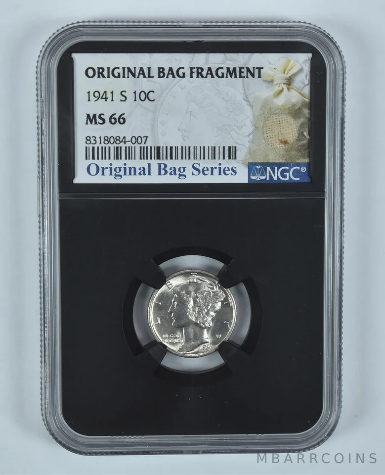 1941-S Mercury Dime Original Bag Fragment MS66 NGC