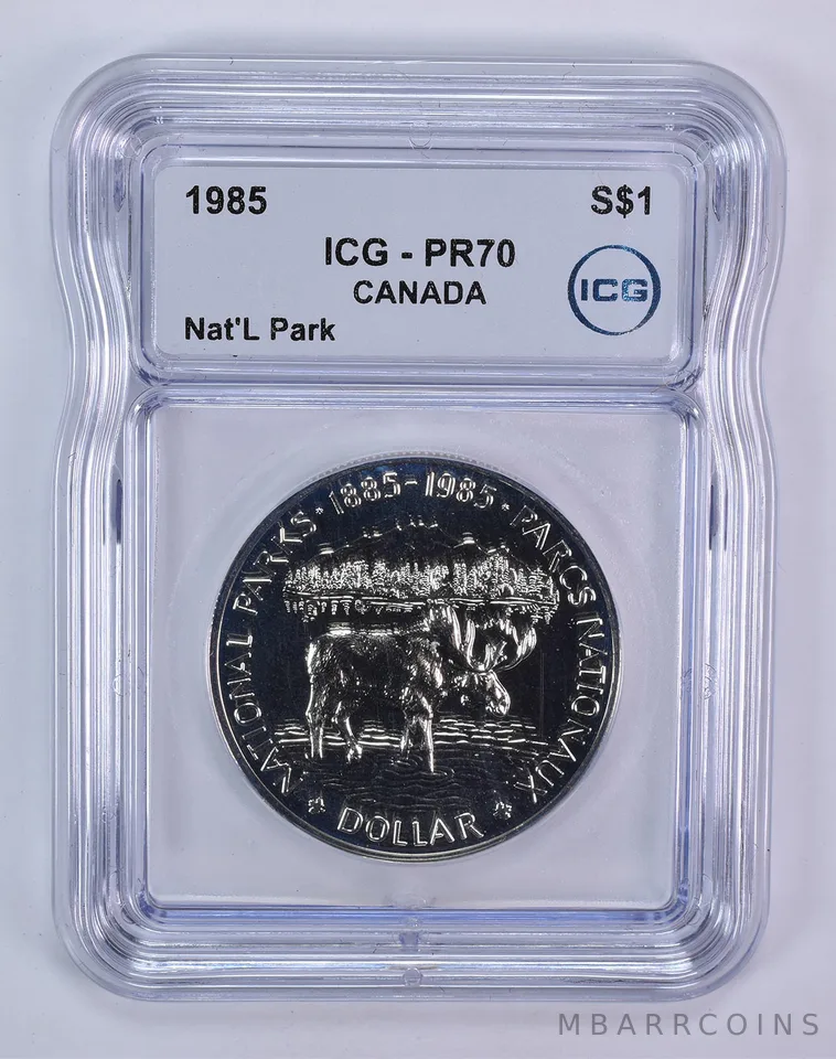 1985 Canada 1 Dollar Silver National Parks PR70 ICG