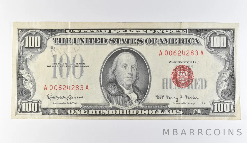 1966 $100 Legal Tender Red Seal *9683