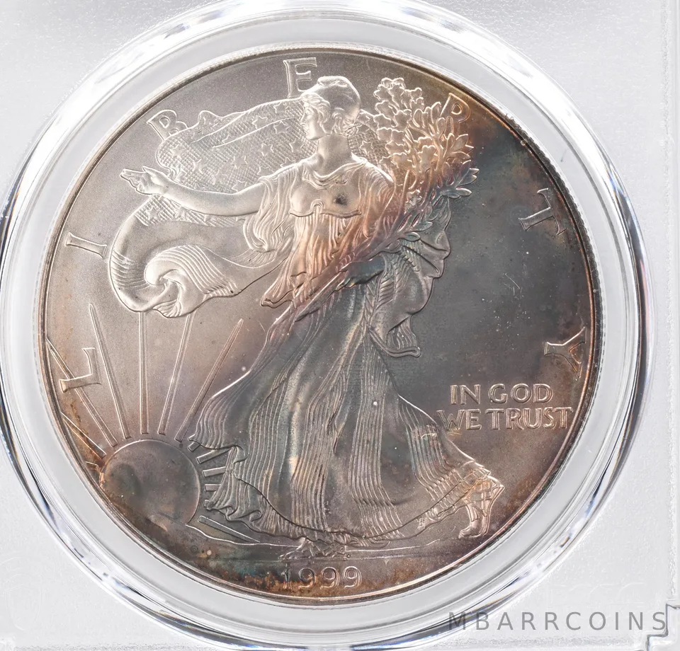 1999 American Silver Eagle MS68 PCGS Beautiful Tone *1215