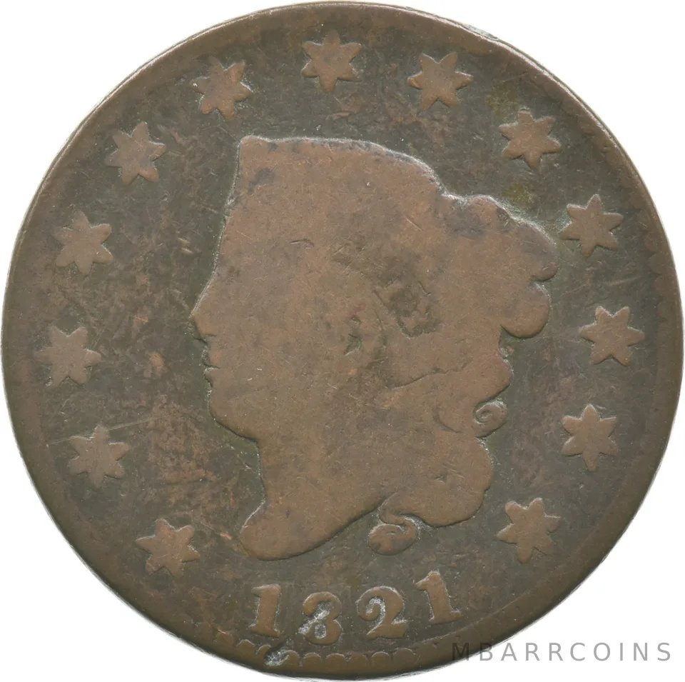1821 Matron Head Large Cent a2358