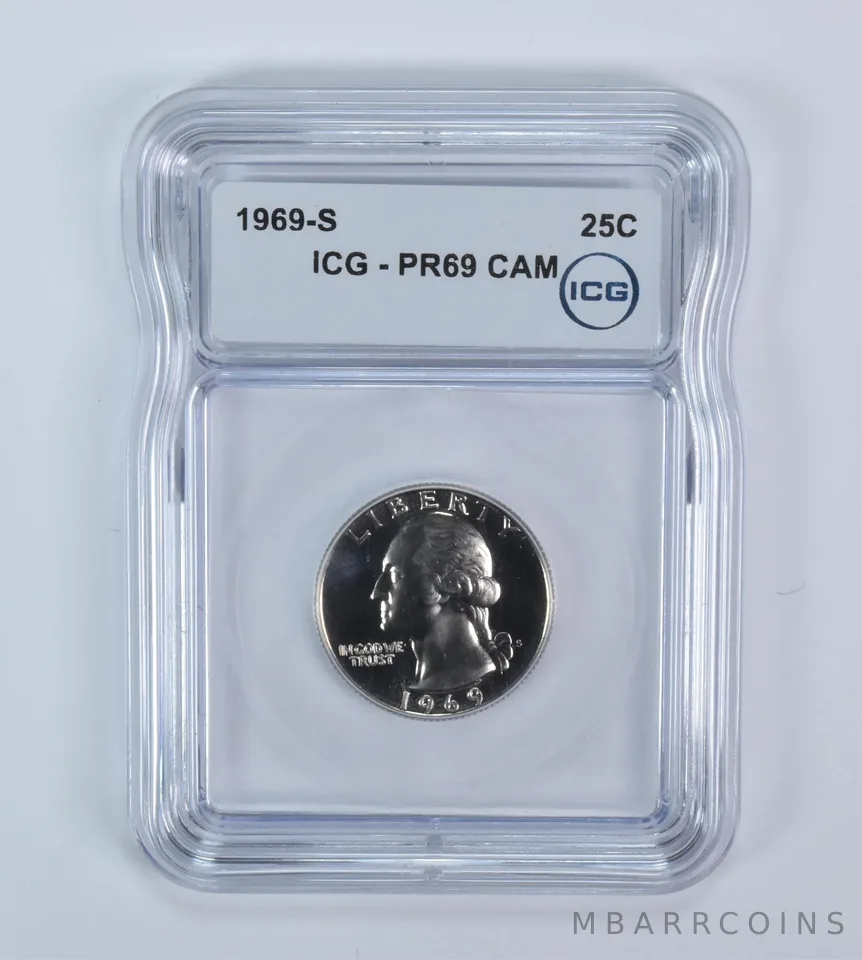 1969-S Washington Quarter PR69 CAM ICG