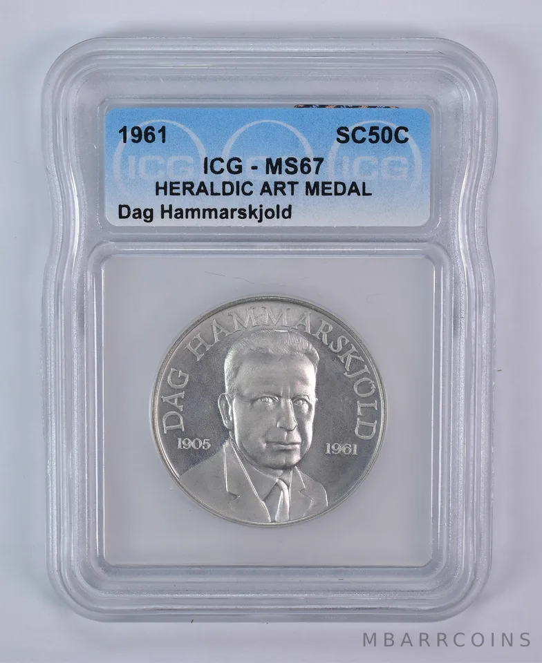 1961 So Called Half Dollar Dag Hammarskjold MS67 ICG