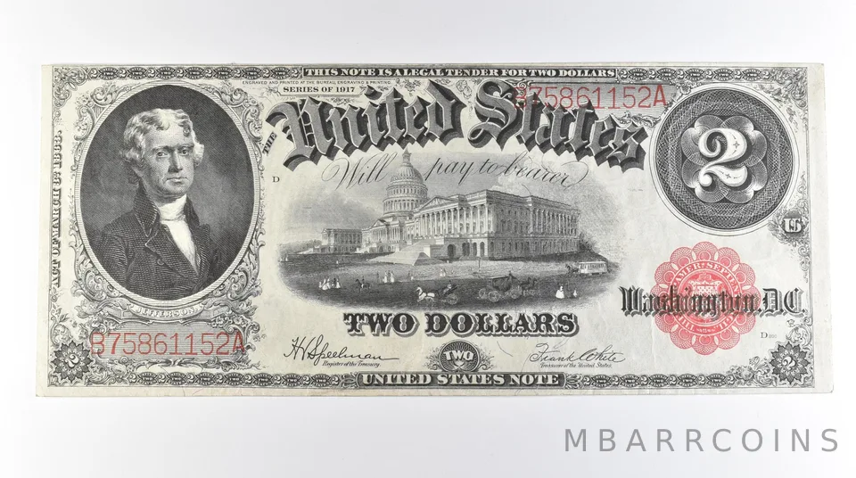 1917 $2 Legal Tender Large Note Red Seal FR#60 *0652