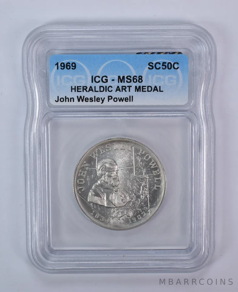 1969 So Called Half Dollar John Wesley Powell MS68 ICG