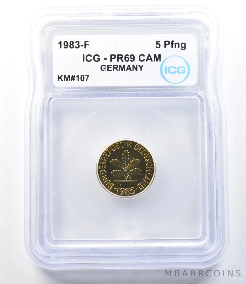1983 F Germany 5 Pfennig KM#107 PR69 CAM ICG a8893