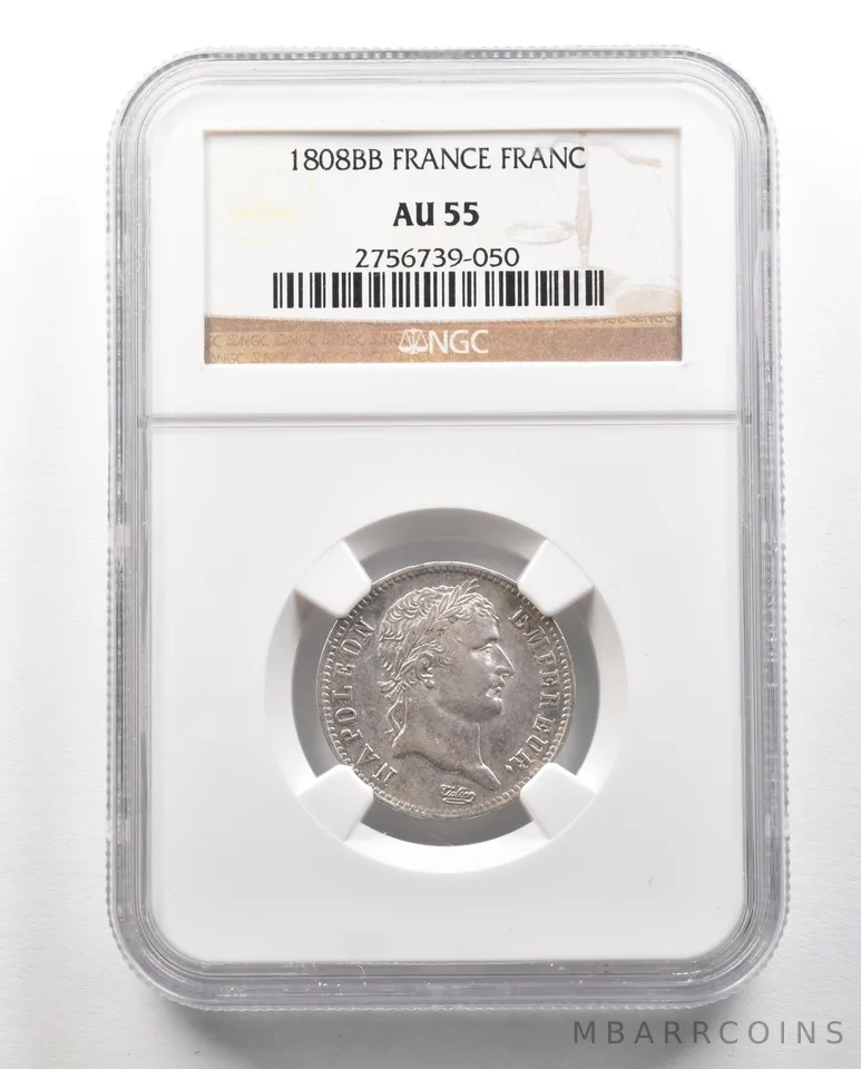 1808 BB France Franc AU55 NGC *4714