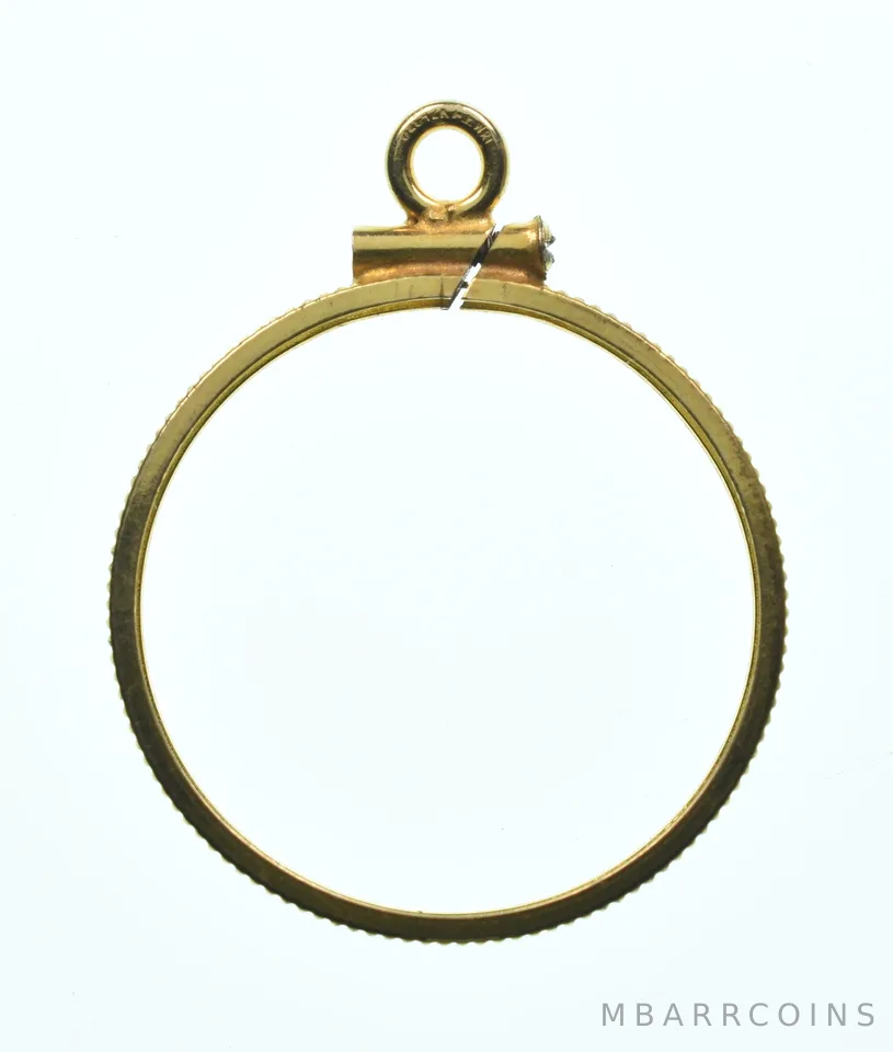 12K Gold Filled 22.5 MM $5 Gold Half Eagle Coin Bezel Pendant Frame Edge *2130
