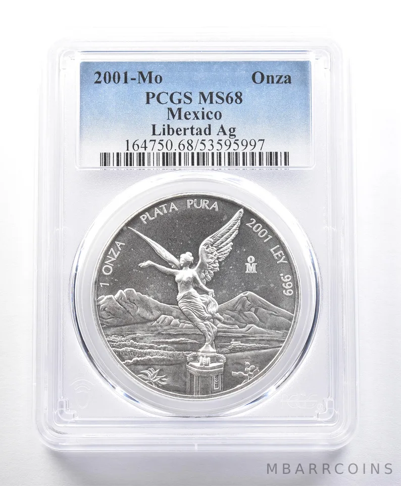2001 Mo Mexico Onza Silver Libertad MS68 PCGS *4152