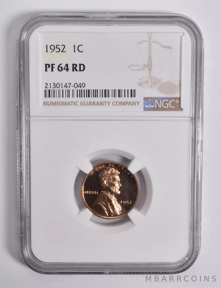 PF64 RD 1952 Lincoln Wheat Cent NGC a4562