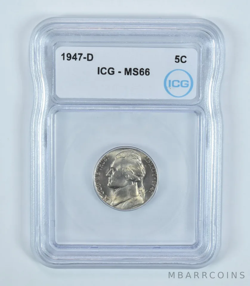 1947-D Jefferson Nickel MS66 ICG