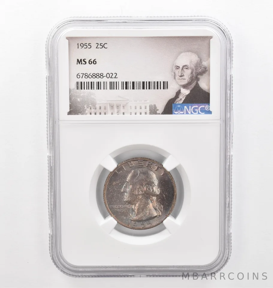 1955 Washington Quarter MS66 NGC Beautiful Tone *2279