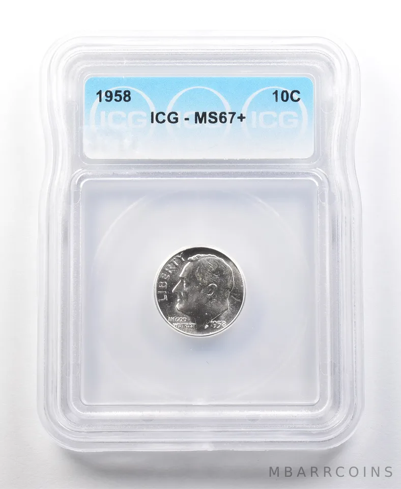 1958 Roosevelt Dime MS67+ ICG *0085