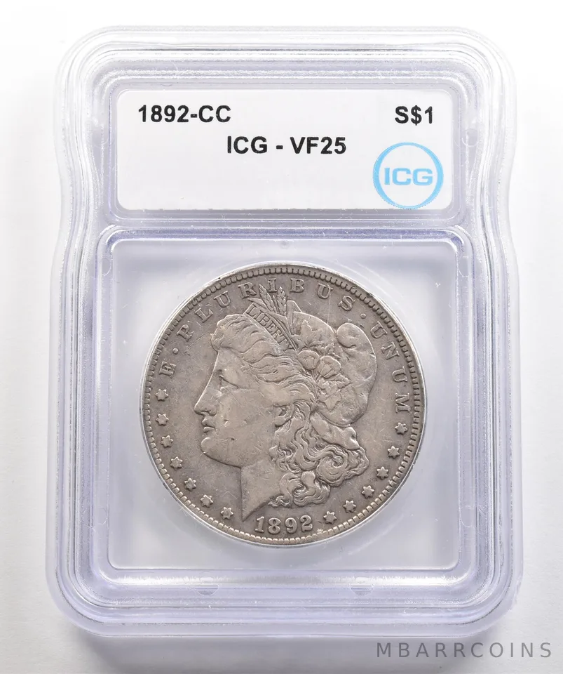 1892-CC Morgan Silver Dollar VF25 ICG *5404