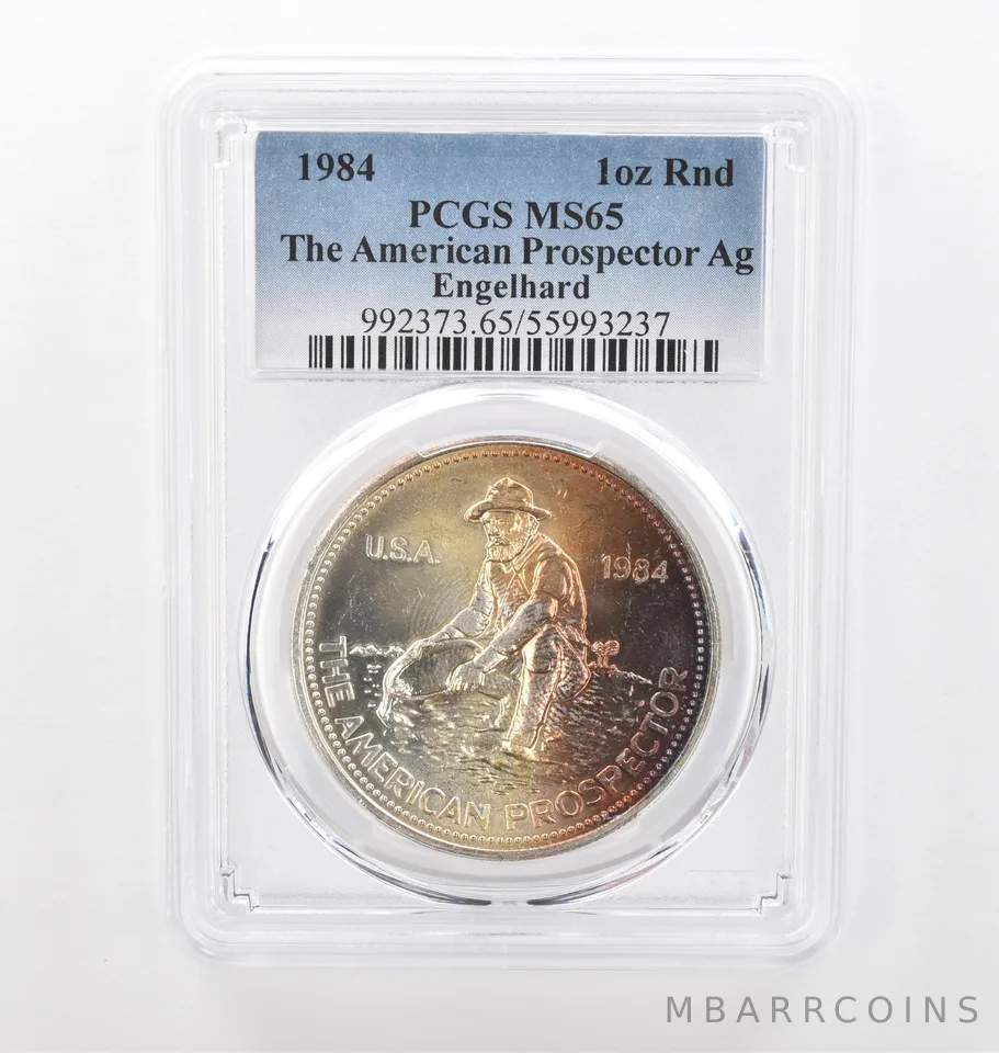 1984 Engelhard Prospector 1 Oz Silver MS65 PCGS Beautiful Tone *2161