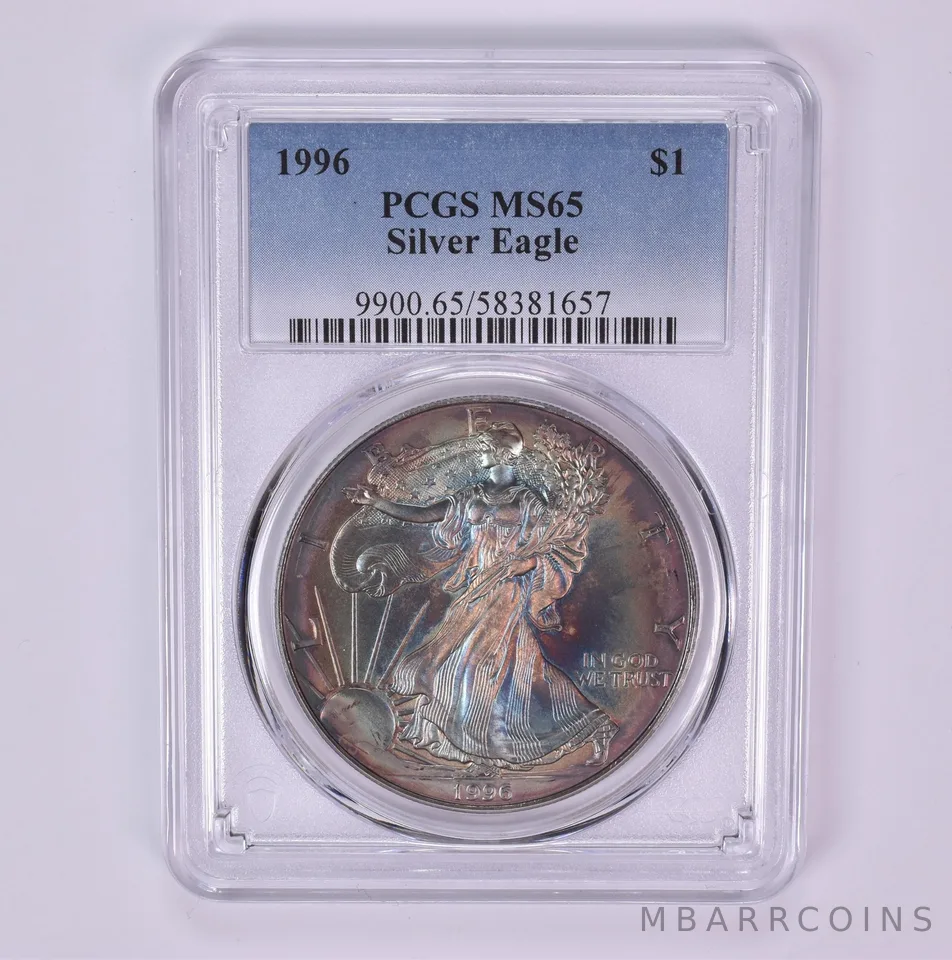 1996 American Silver Eagle MS65 PCGS Beautiful Tone *1517