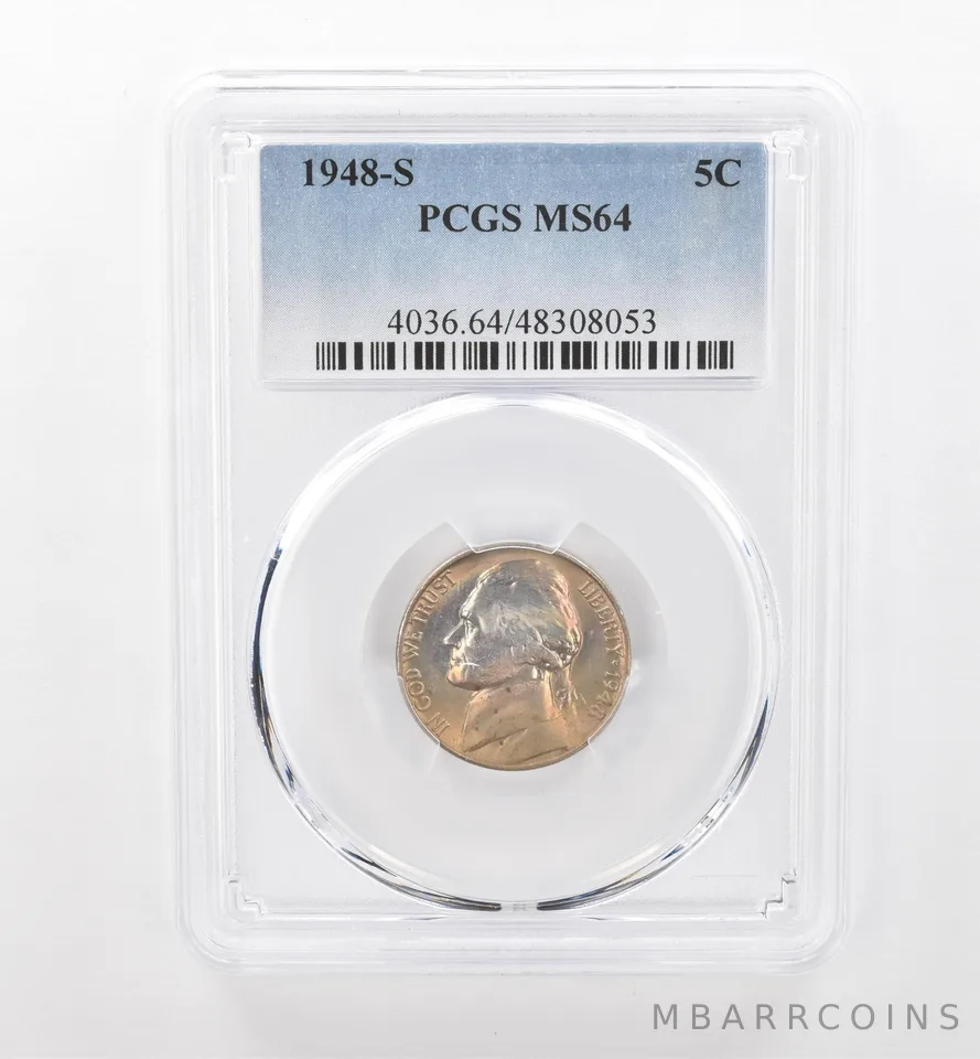 1948-S Jefferson Nickel MS64 PCGS Beautiful Tone *1779