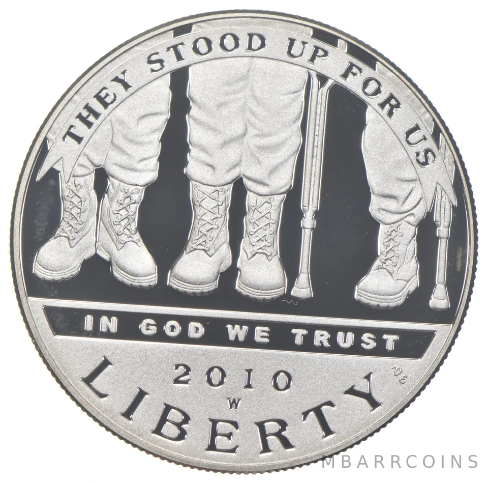2010-W Proof Disabled Veterans Commemorative Silver Dollar $1