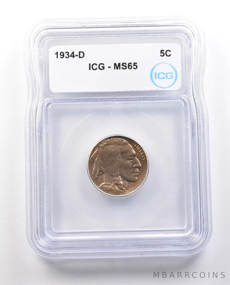 1934-D Indian Head Buffalo Nickel MS65 ICG *1389