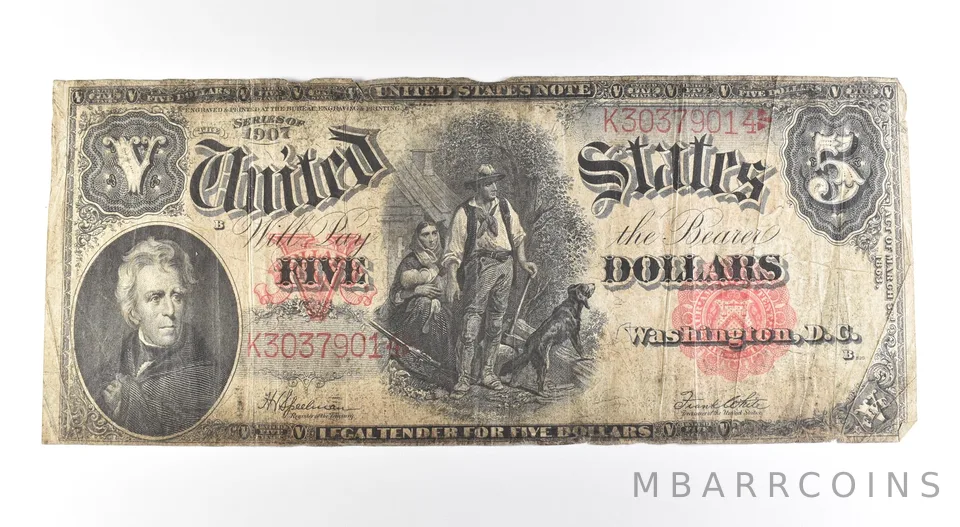 1907 $5 Legal Tender Large Note Red Seal *2692