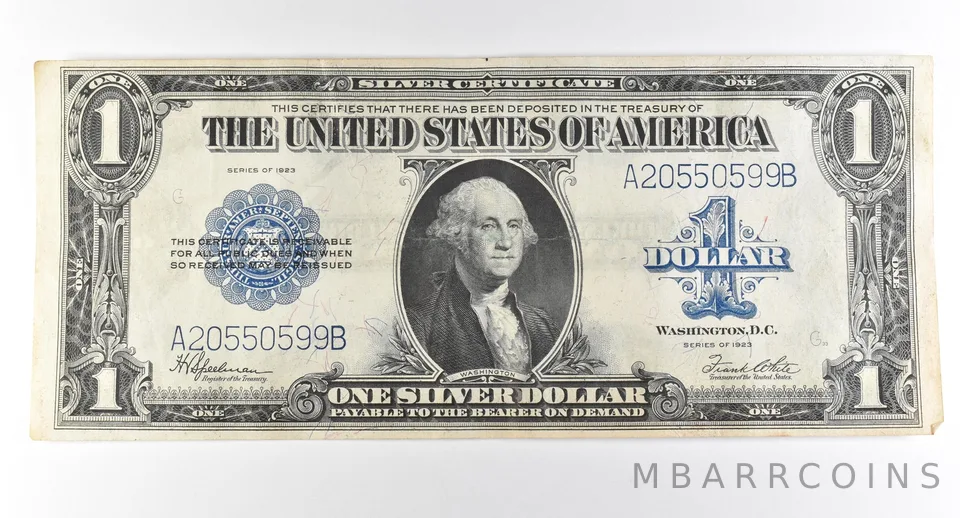 1923 $1 Silver Certificate Large Note Blue Seal *2985