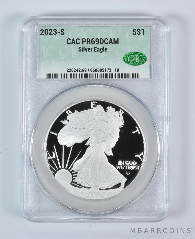 2023-S American Silver Eagle PR69 DCAM CAC CACg