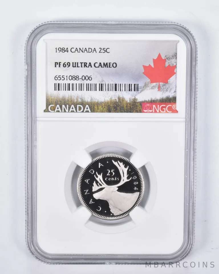 1984 PF69 Canadian 25C Quarter NGC Canada Lbl