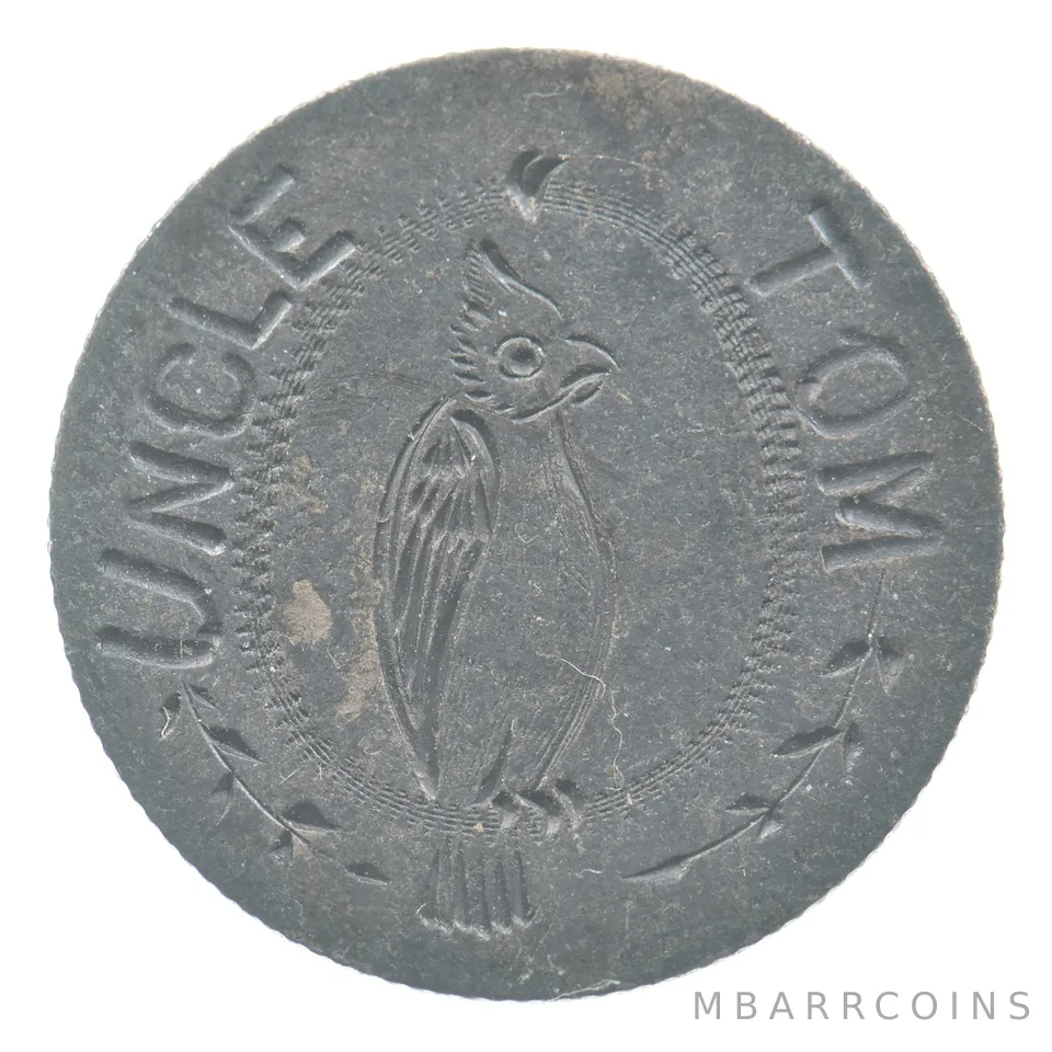 1884 Seated Liberty Dime Love Token Uncle Tom Victorian *4795