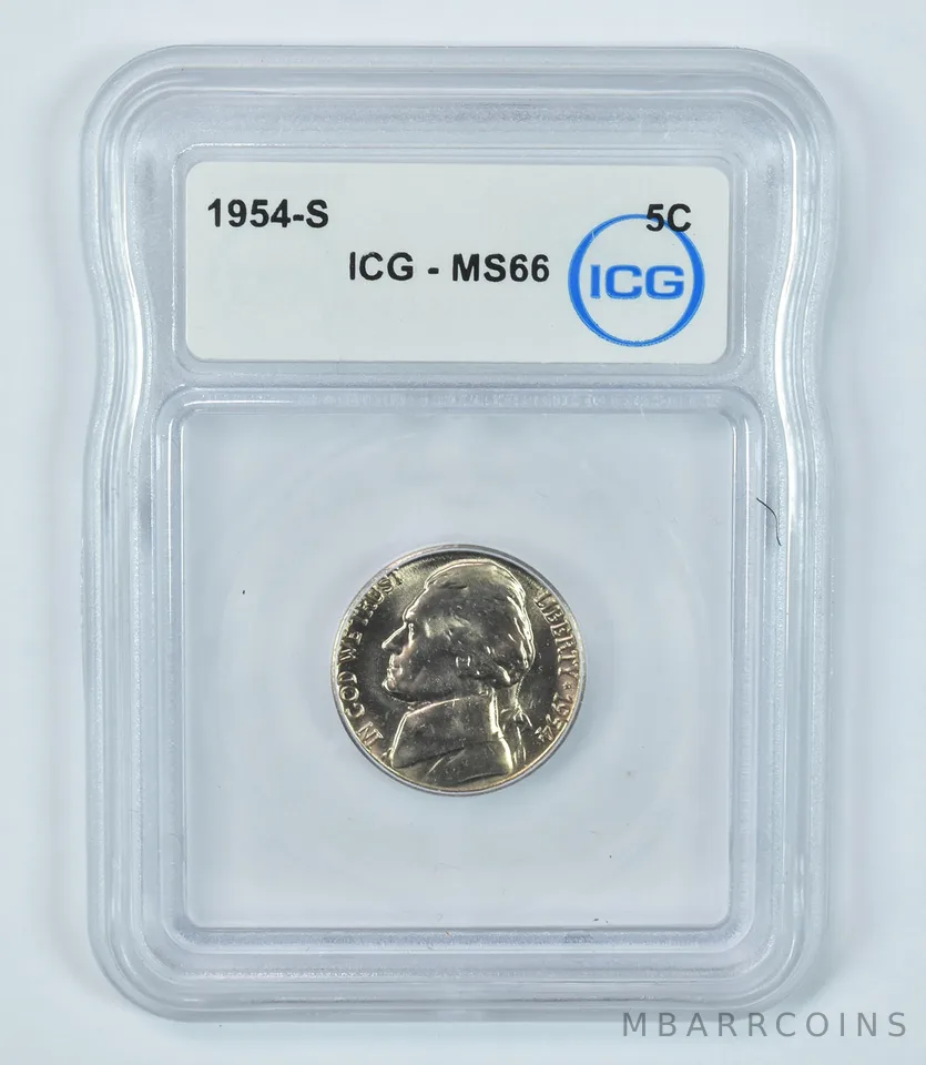 1954-S Jefferson Nickel MS66 ICG