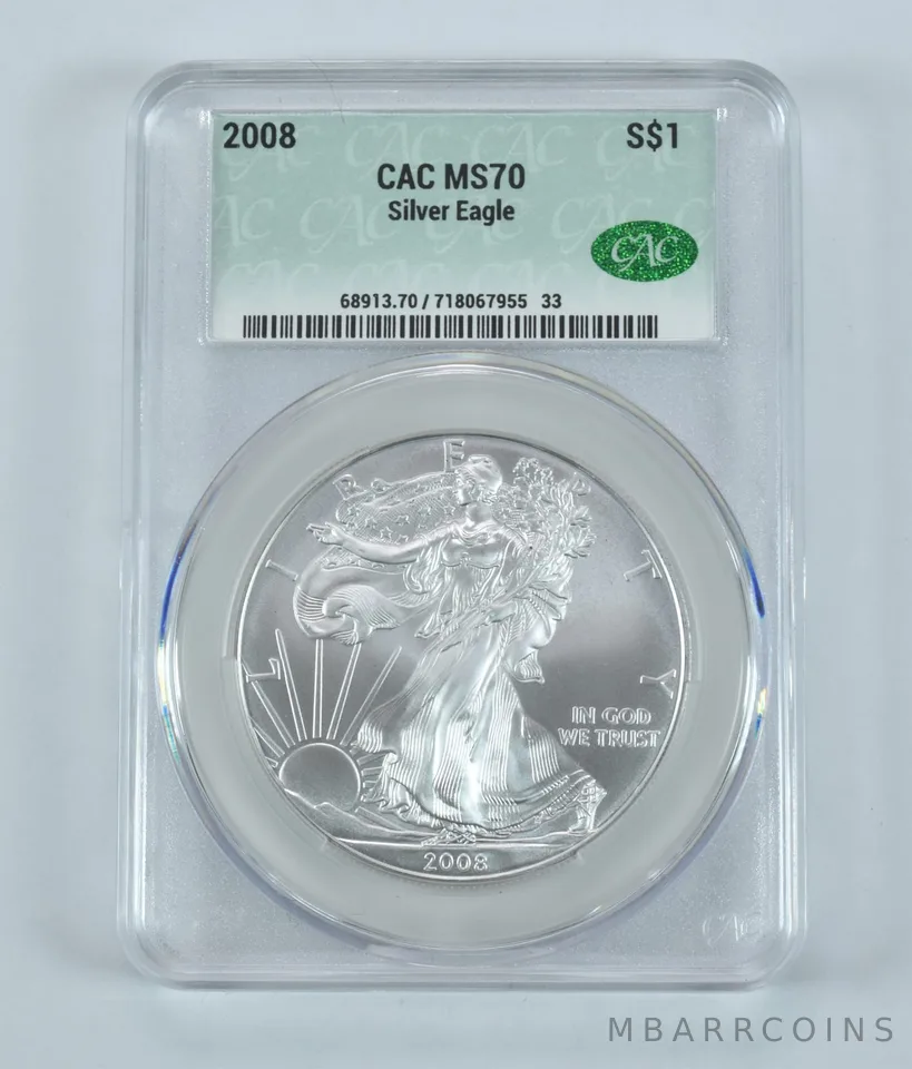 2008 American Silver Eagle MS70 CAC CACg