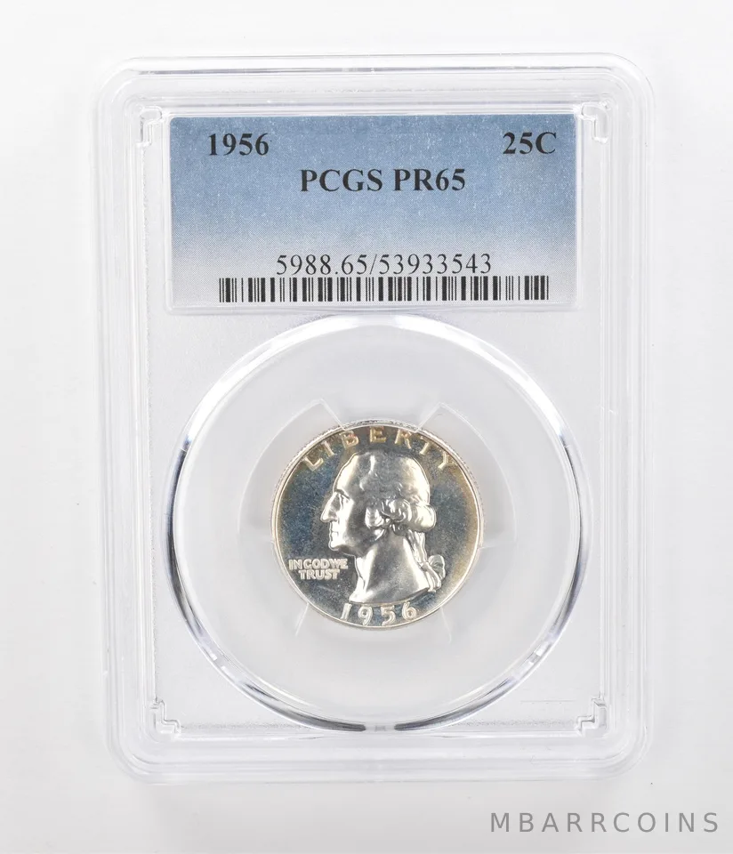 1956 Washington Quarter PR65 PCGS Peripheral Tone a1082