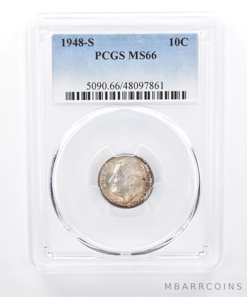 1948-S Roosevelt Dime MS66 PCGS Beautiful Tone *8373