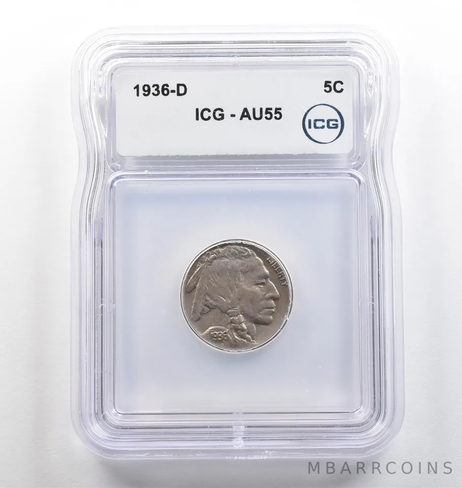 1936-D Indian Head Buffalo Nickel AU55 ICG *4000