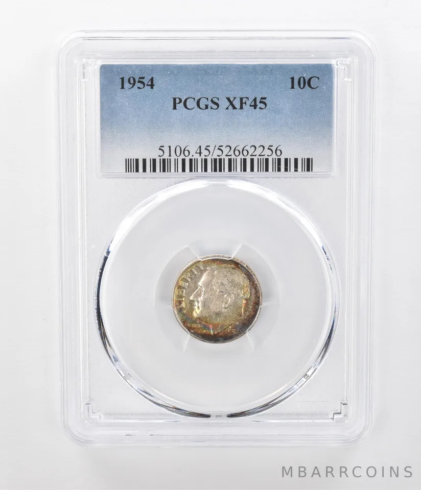 1954 Roosevelt Dime XF45 PCGS Beautiful Tone *1035