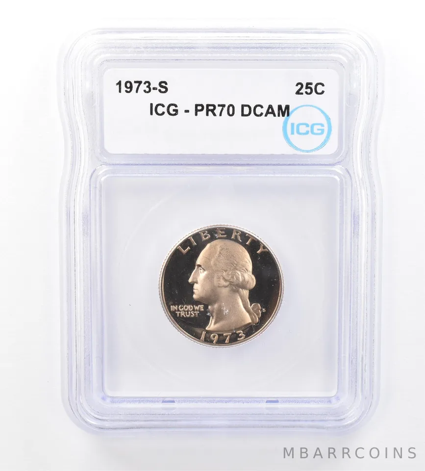 1973-S Washington Quarter PR70 DCAM ICG Beautiful Tone a1610