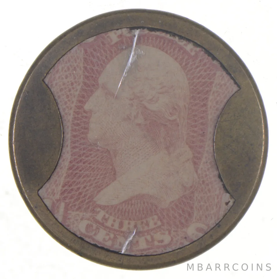 George Washington 3 Cents U.S. Encased Postage Ayers *8933