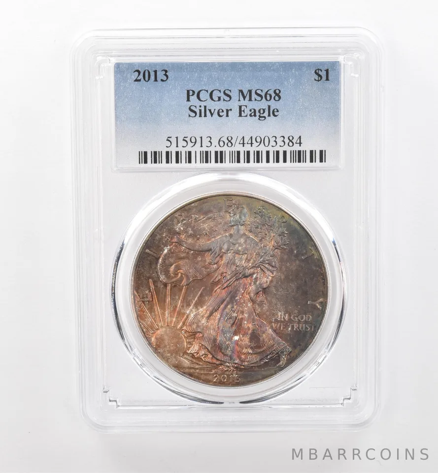 2013 American Silver Eagle MS68 PCGS Beautiful Tone *1980