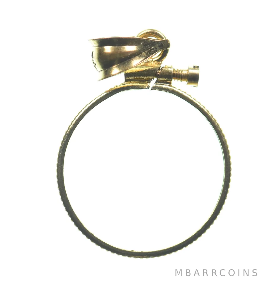 14K 17.9mm GF $2.50 Gold Quarter Eagle Coin Bezel Pendant Frame Edge *1348