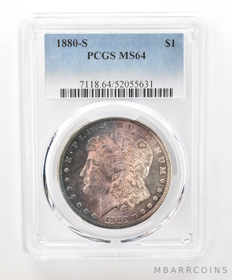 1880-S Morgan Silver Dollar MS64 PCGS Beautiful Tone a6627