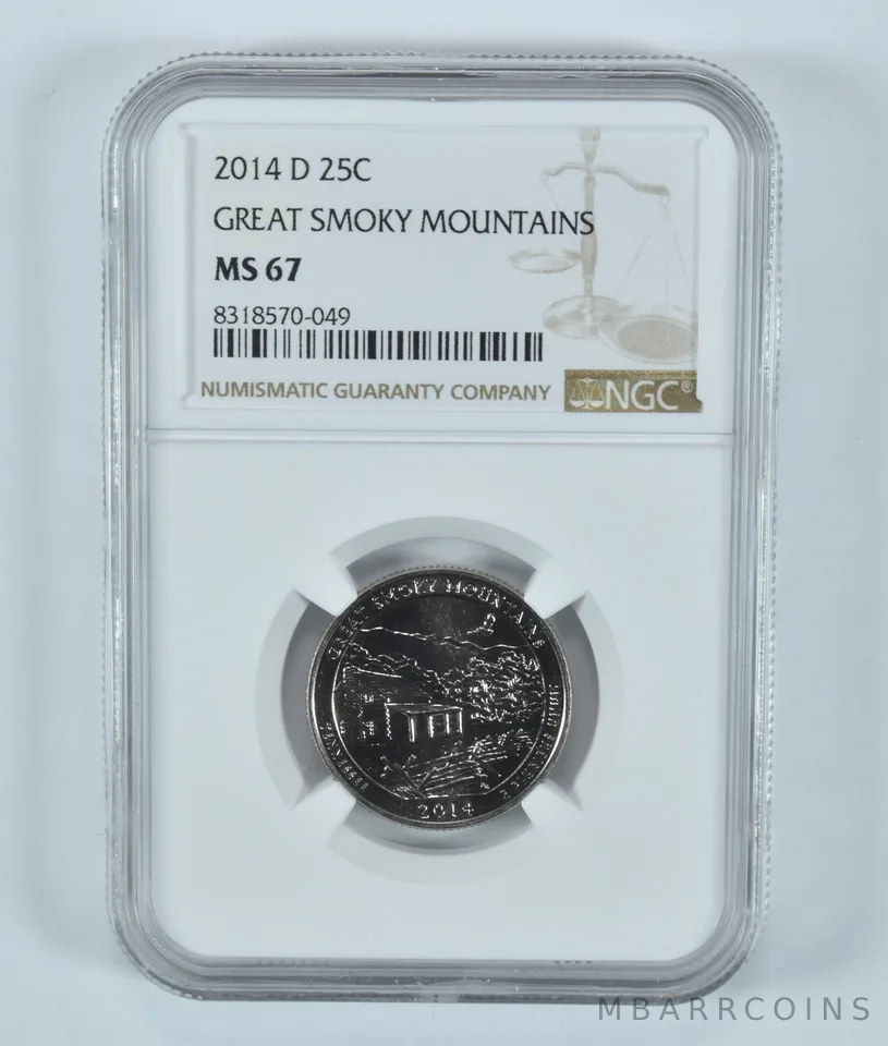 2014-D Washington Quarter Great Smoky Mountains America The Beautiful MS67 NGC