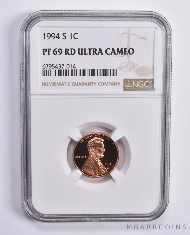 1994-S Lincoln Memorial Cent PF69 RD UCAM NGC Brown Lbl
